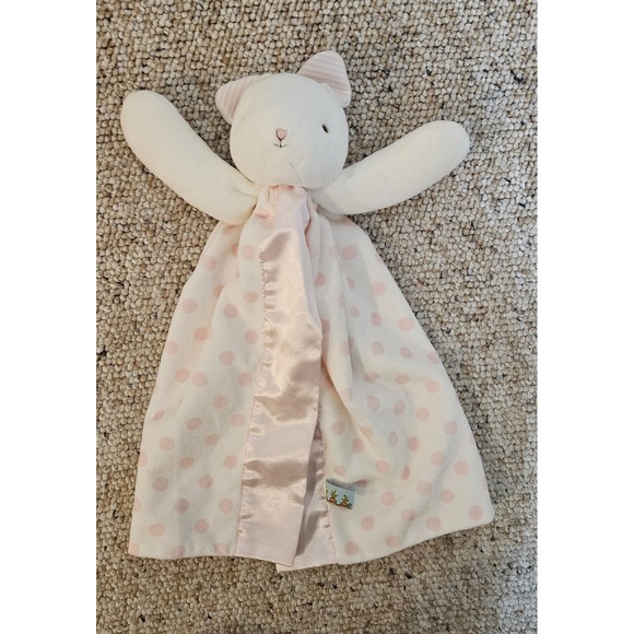 Bunnies By the Bay Carrot Patch Baby Lovey Security Blanket Plush Pink Polka Dot - Picture 1 of 15